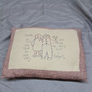 Cute Embroidered Pillow, Featuring Raggedy Ann And Andy